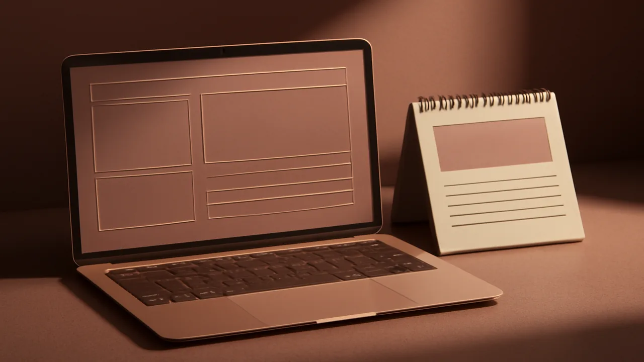 close-up of a laptop screen showing a casino homepage with clear type hierarchy and legible footer